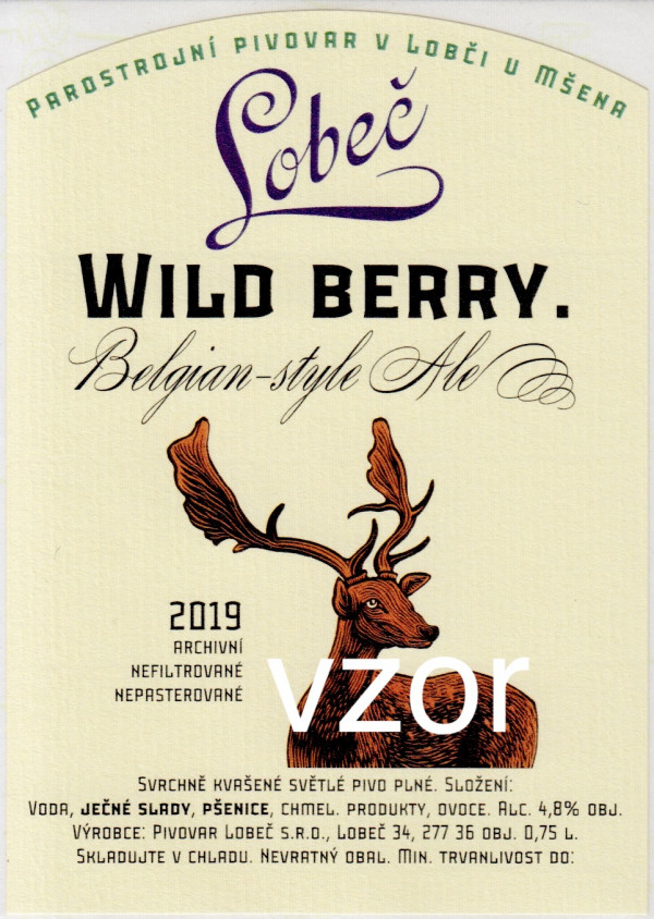 Etiketa Lobeč Wild Berry 2019 0,75 - Pivovar Lobeč